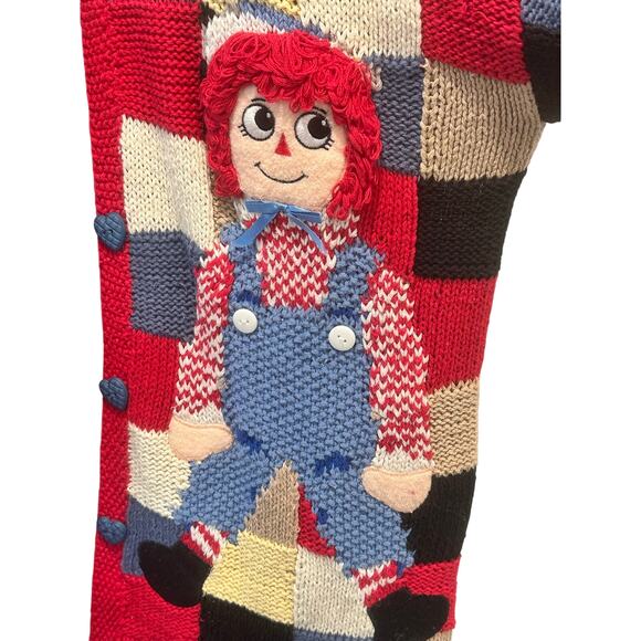 'Design Options' 1994 Raggedy Ann and Andy Cardigan Sweater-Small - Picture 3 of 11